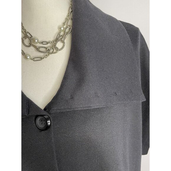 Comfy USA Black Stretch Poplin Funky Flated Button Shirt Tunic Size L - Picture 11 of 16